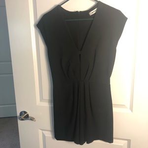 Black V-Neck Shorts Romper